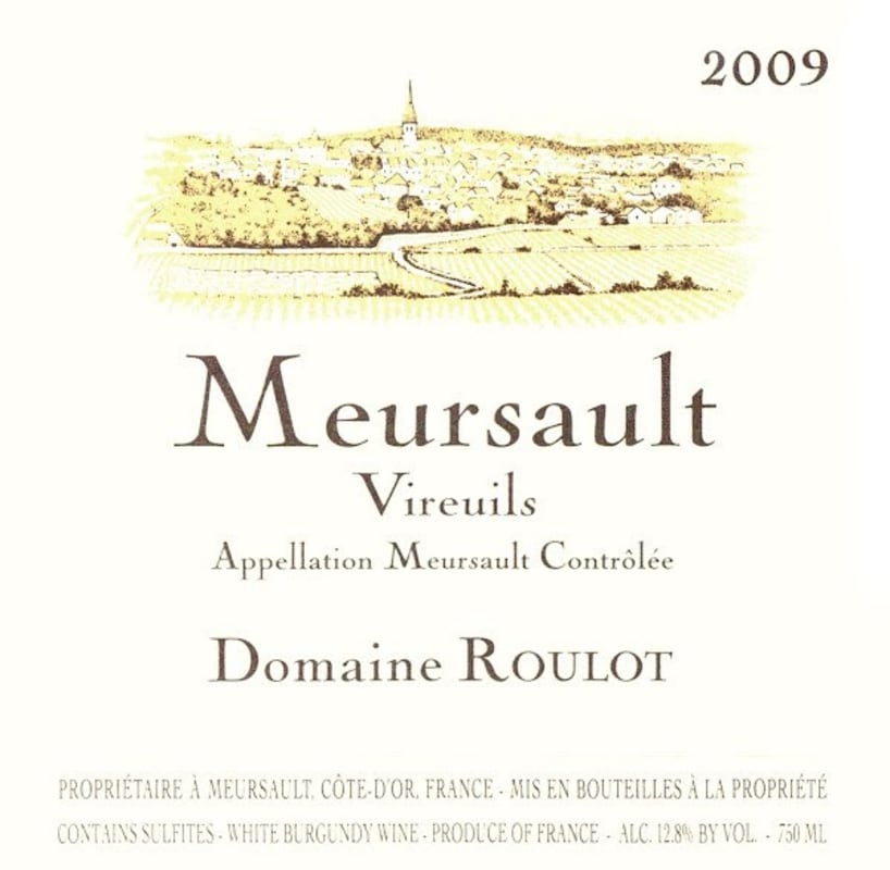Domaine Roulot Meursault Vireuils 2009 Front Label