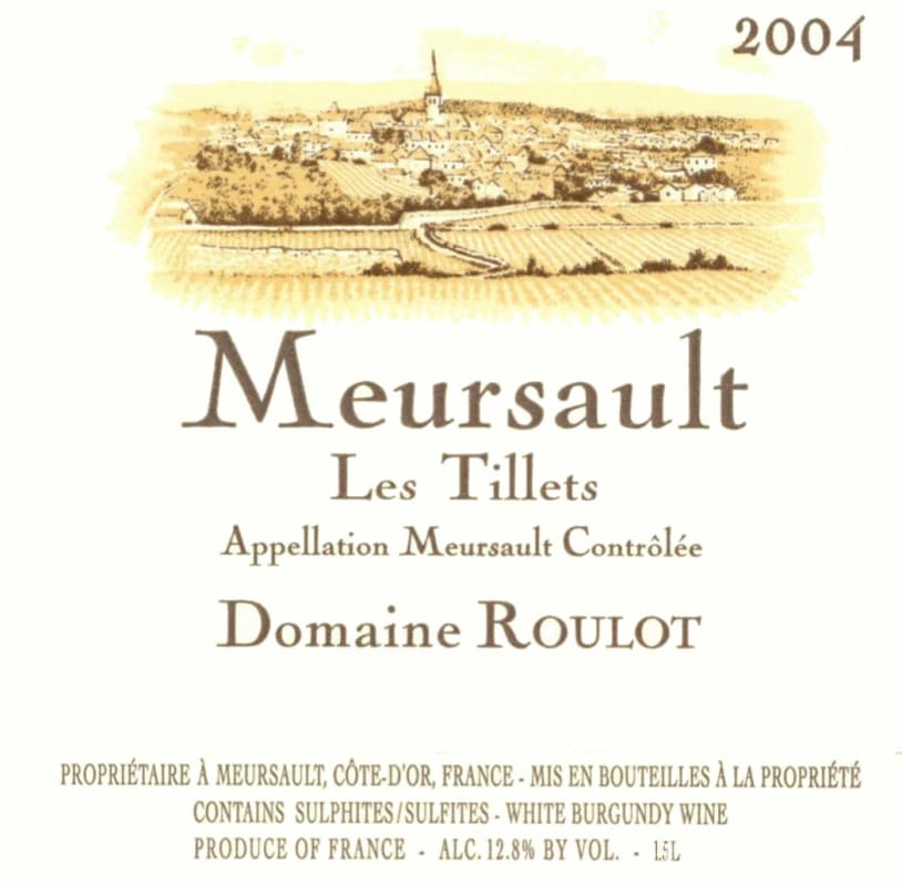 Domaine Roulot Meursault Les Tillets 2004 Front Label