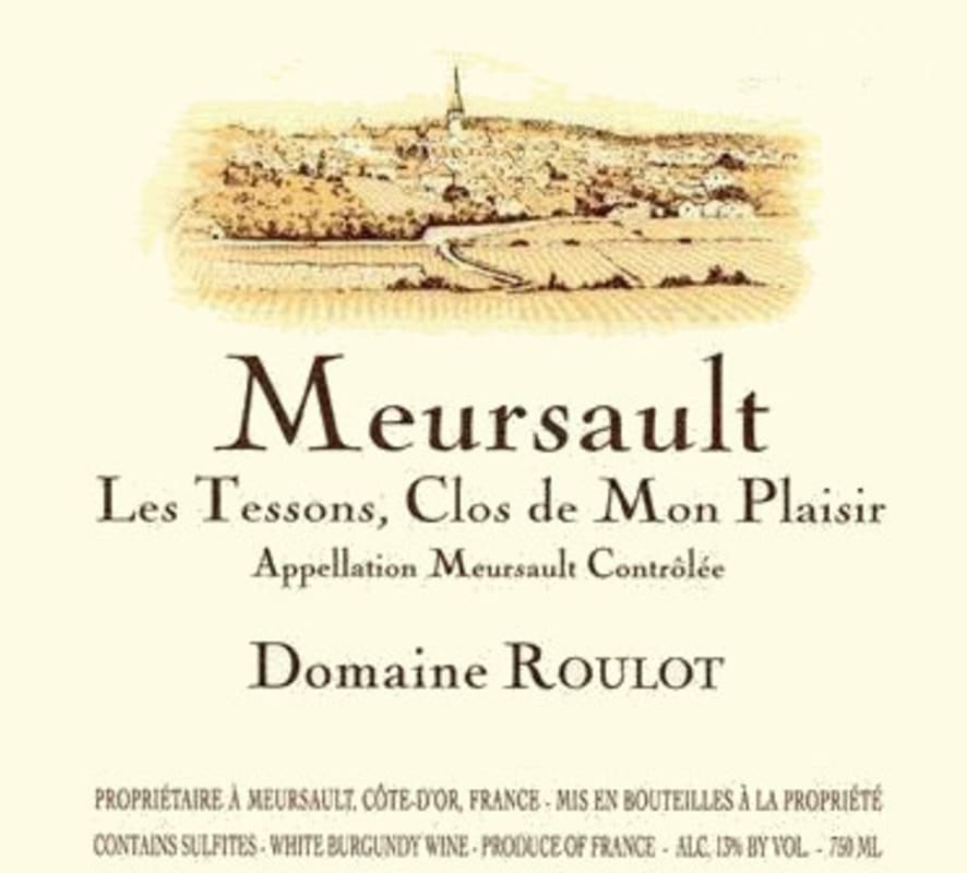 Domaine Roulot Meursault Les Tessons Clos de Mon Plaisir 2009 Front Label