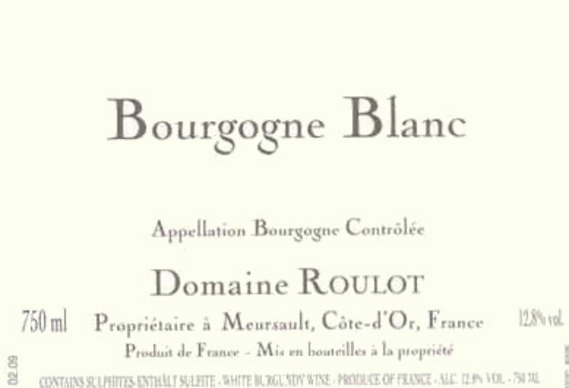 Domaine Roulot Bourgogne Blanc 2010 Front Label