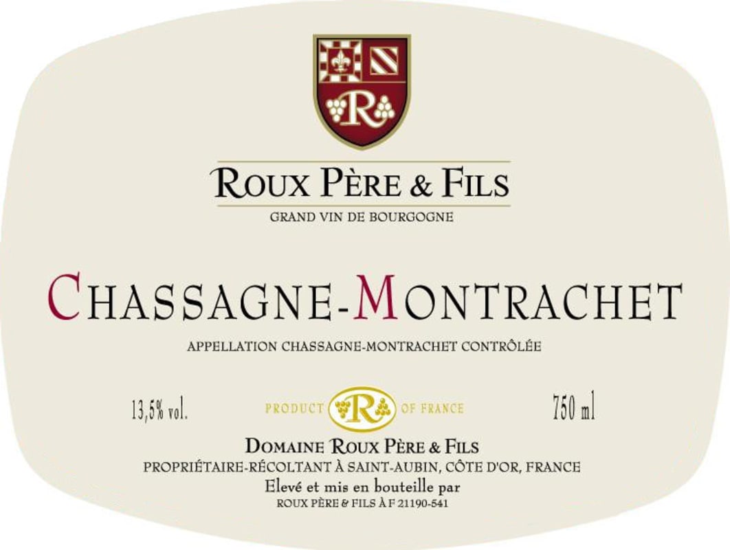 Domaine Roux Pere & Fils Chassagne-Montrachet 2013 Front Label