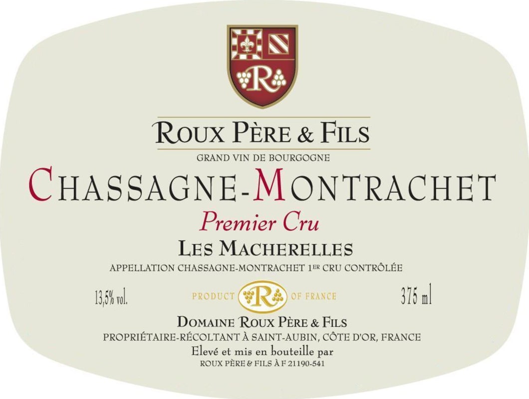 Domaine Roux Pere & Fils Chassagne-Montrachet Les Macherelles Premier Cru 2011 Front Label