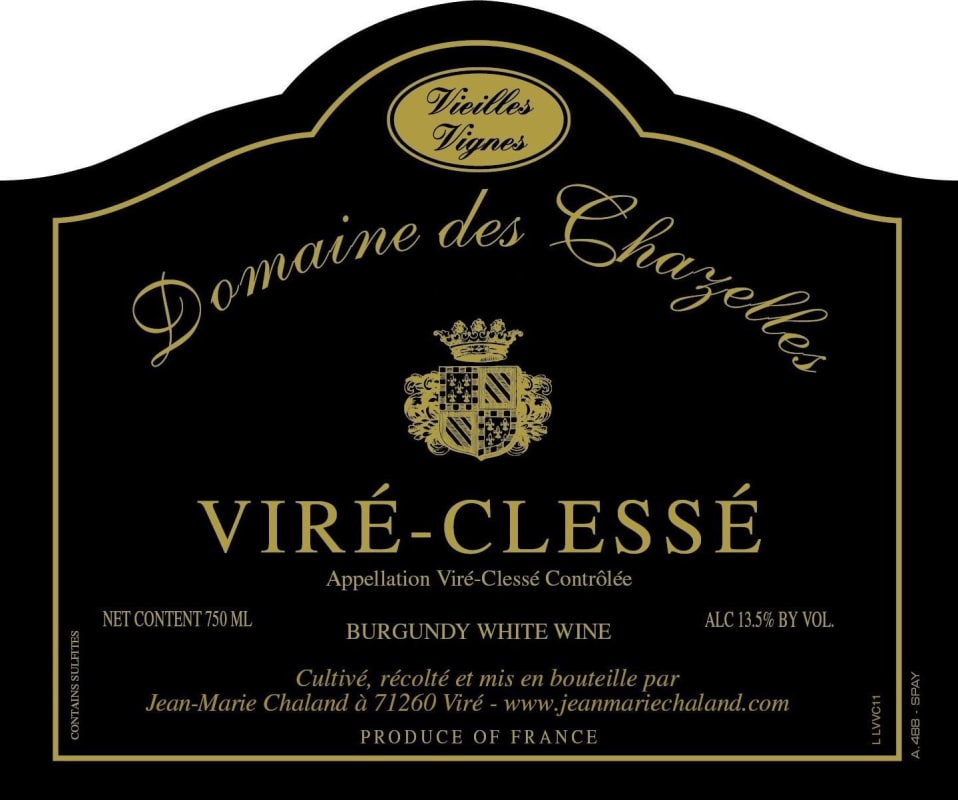Domaine Sainte Barbe Vire-Clesse Vieilles Vignes 2012 Front Label