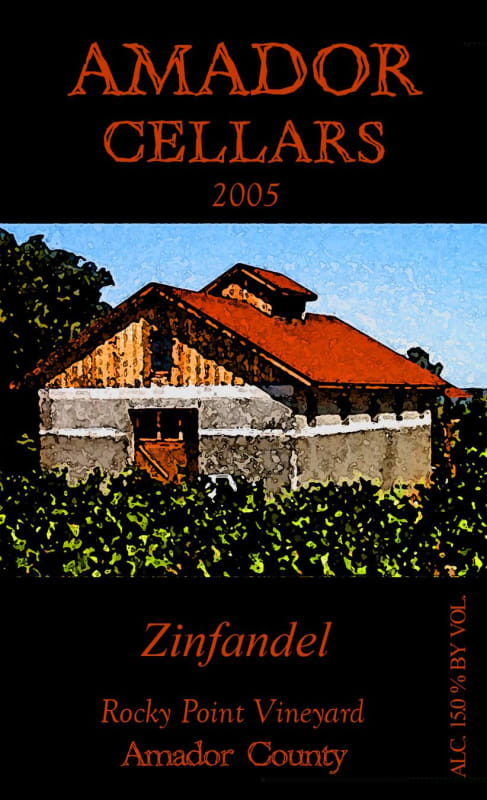 Amador Cellars Rocky Point Zinfandel 2005 Front Label