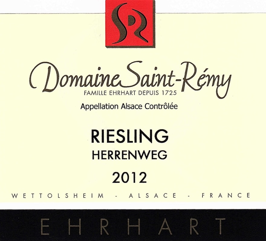 Domaine Saint-Remy Herrenweg Riesling 2012 Front Label