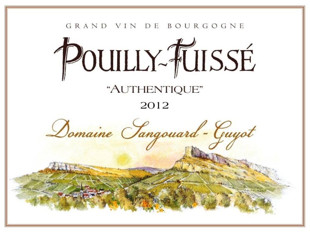 Domaine Sangouard-Guyot Pouilly-Fuisse Authentique 2012 Front Label