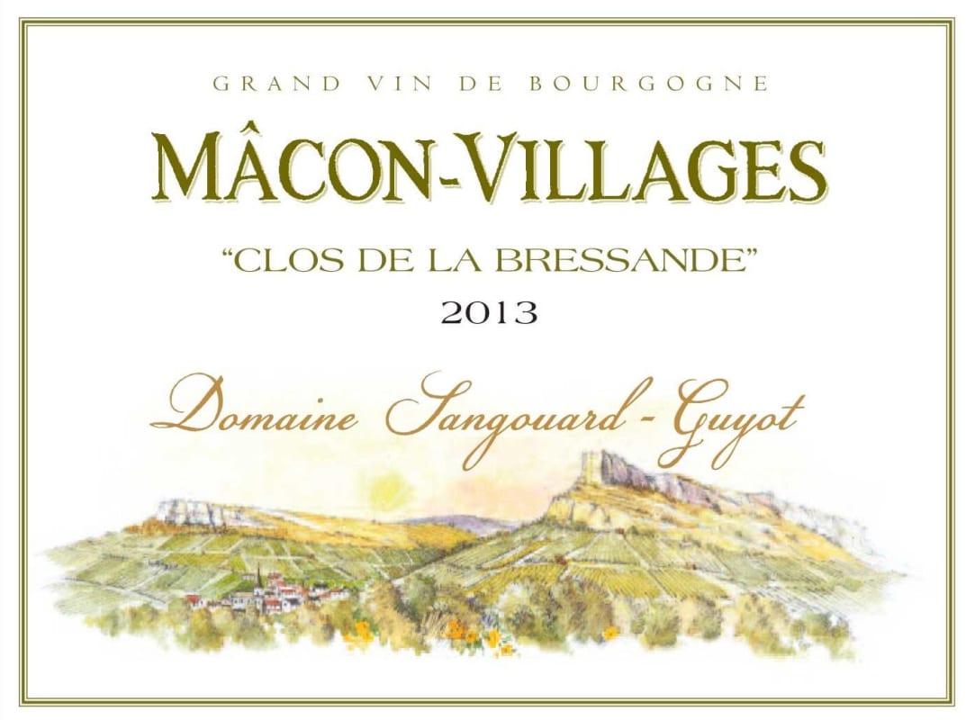Domaine Sangouard-Guyot Macon Villages Clos de la Bressande 2013 Front Label