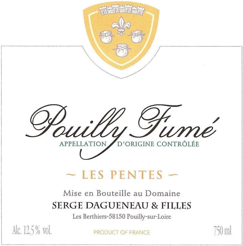 Domaine Serge Dagueneau & Filles Pouilly Fume Les Pentes 2012 Front Label