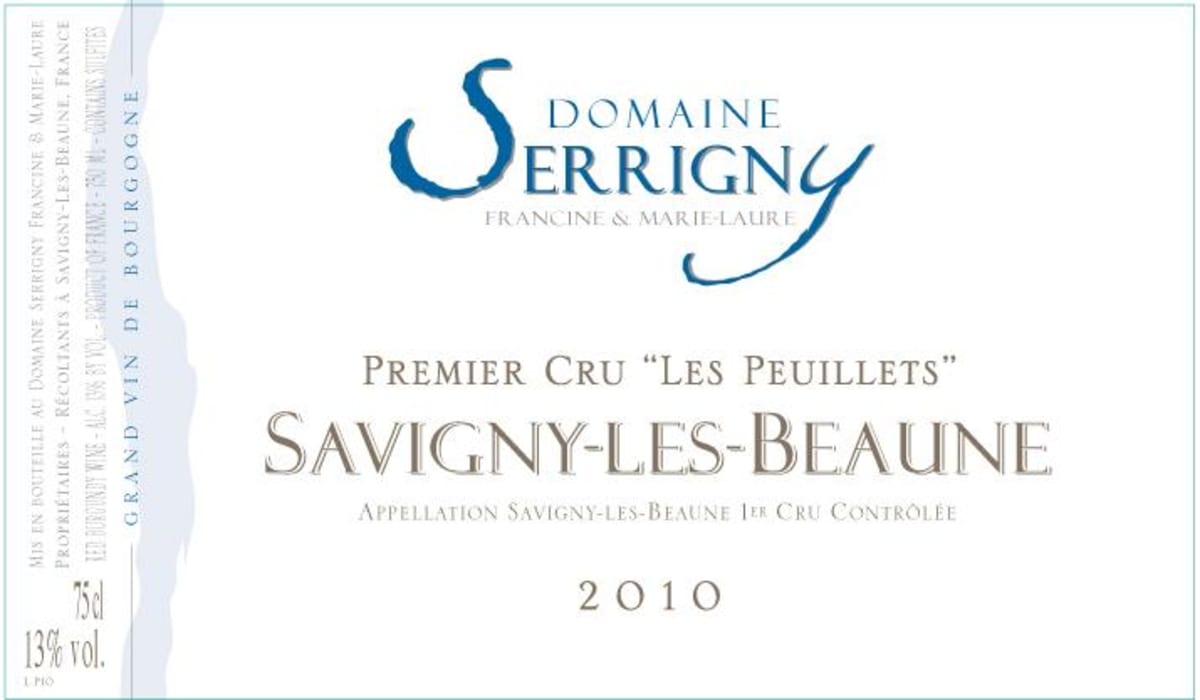 Domaine Serrigny Savigny-les-Beaune Les Peuillets Premier Cru 2010 Front Label