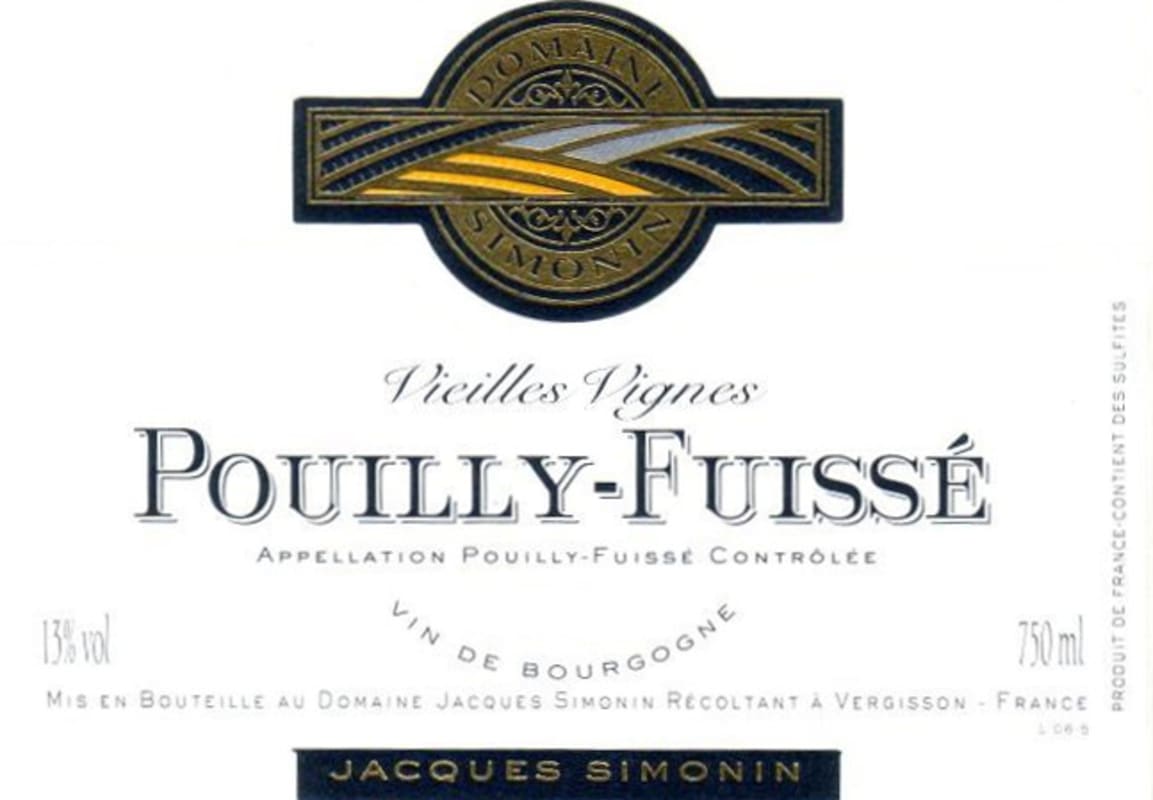 Domaine Simonin Pouilly-Fuisse Vieilles Vignes 2013 Front Label