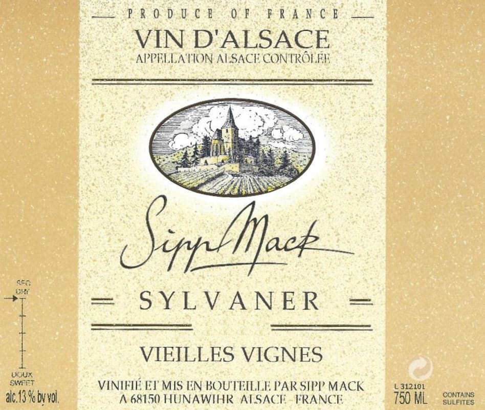 Domaine Sipp Mack Vieilles Vignes Sylvaner 2014 Front Label