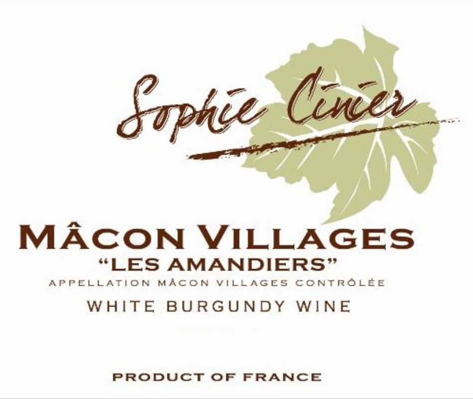 Domaine Sophie Cinier Macon Villages Les Amandiers 2013 Front Label