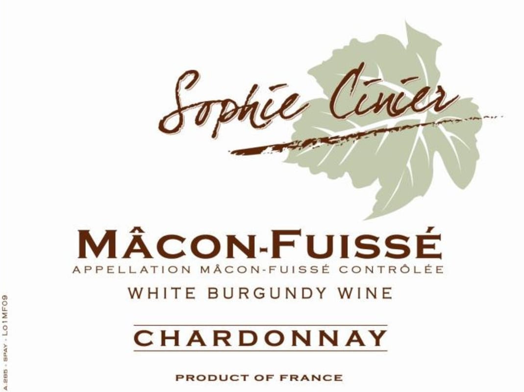 Domaine Sophie Cinier Macon Fuisse Chardonnay 2010 Front Label