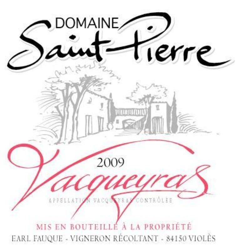 Domaine St Pierre Vacqueyras 2009 Front Label