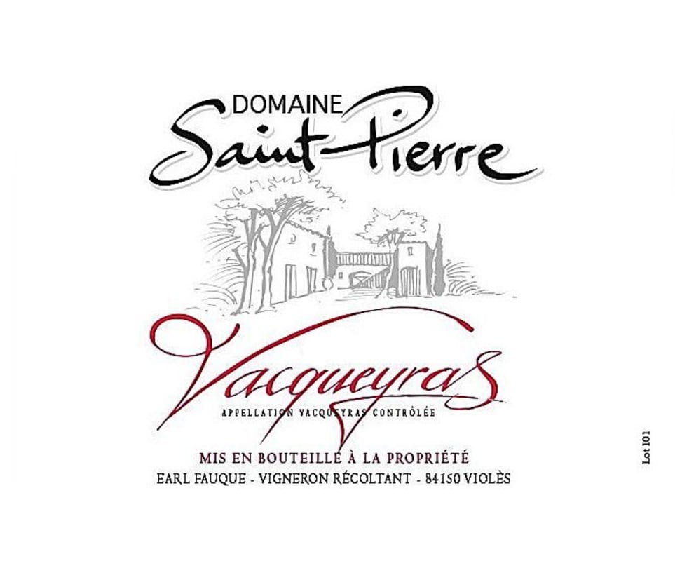Domaine St Pierre Vacqueyras 2012 Front Label