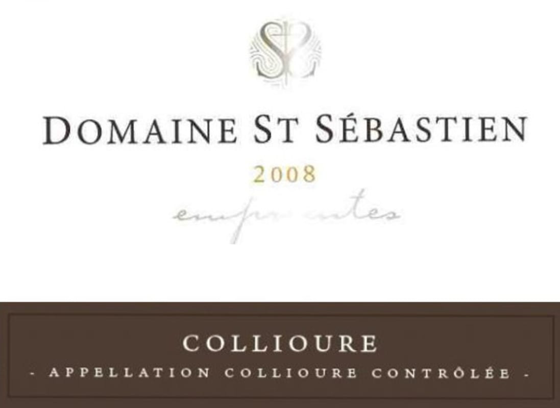 Domaine St Sebastien Collioure Empreintes Blanc 2008 Front Label
