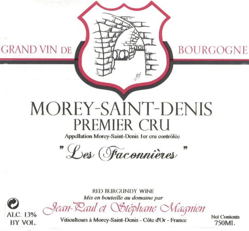 Domaine Stephane Magnien Morey-Saint-Denis Les Faconnieres Premier Cru 2010 Front Label