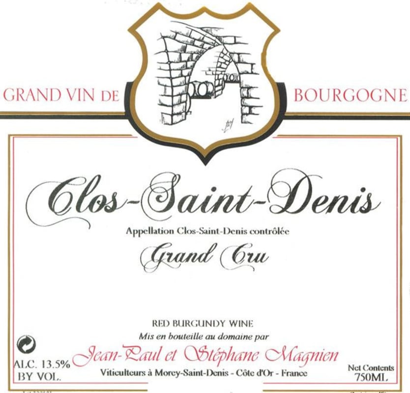 Domaine Stephane Magnien Clos-Saint-Denis Grand Cru 2010 Front Label