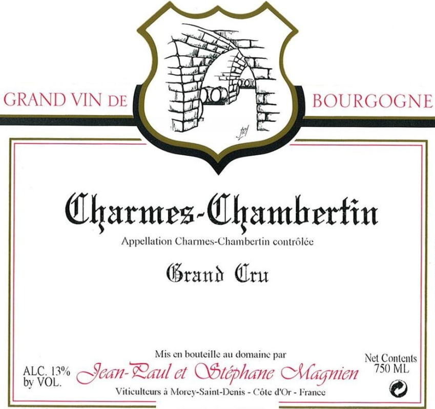 Domaine Stephane Magnien Charmes-Chambertin Grand Cru 2012 Front Label