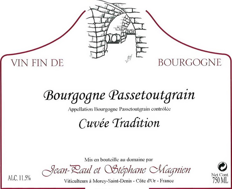 Domaine Stephane Magnien Bourgogne Passetoutgrain Cuvee Tradition 2012 Front Label