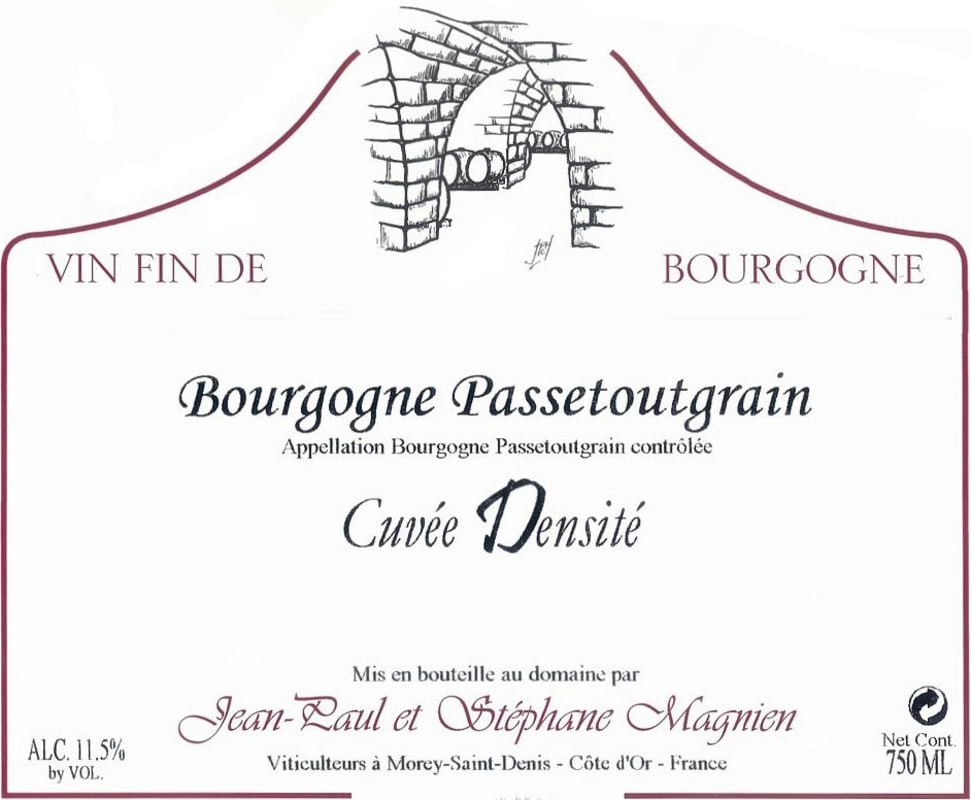 Domaine Stephane Magnien Bourgogne Passetoutgrains Cuvee Densite 2012 Front Label