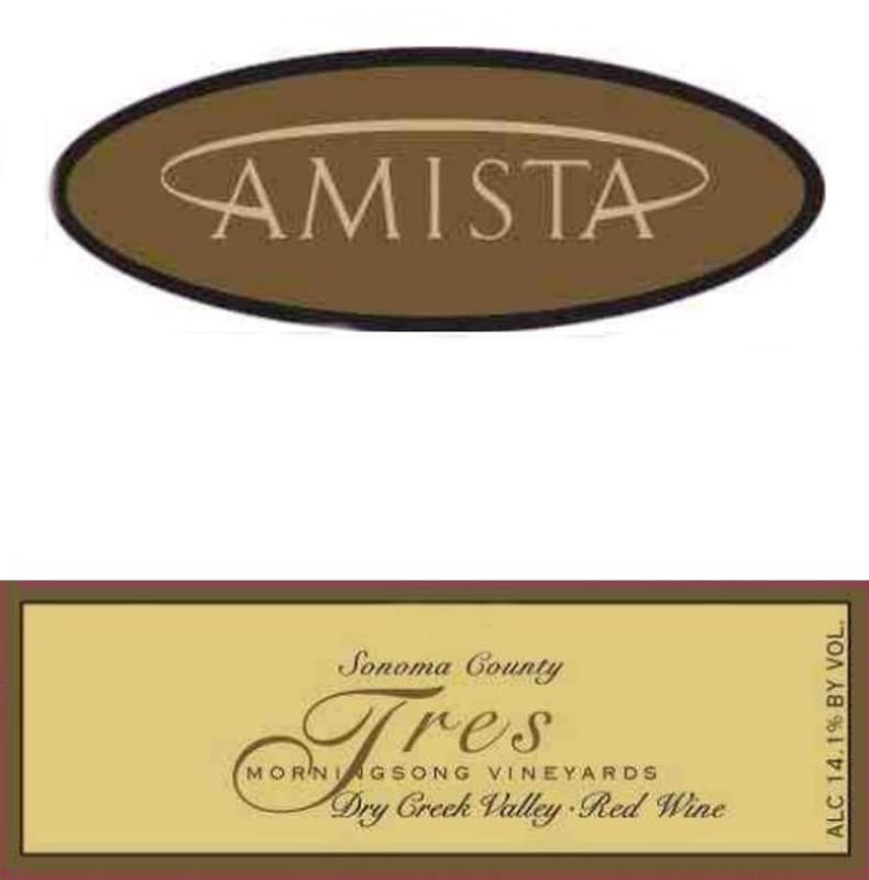 Amista Vineyards Tres 2013 Front Label