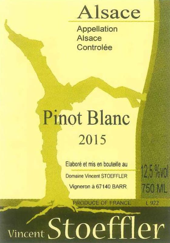 Domaine Stoeffler Pinot Blanc 2015 Front Label