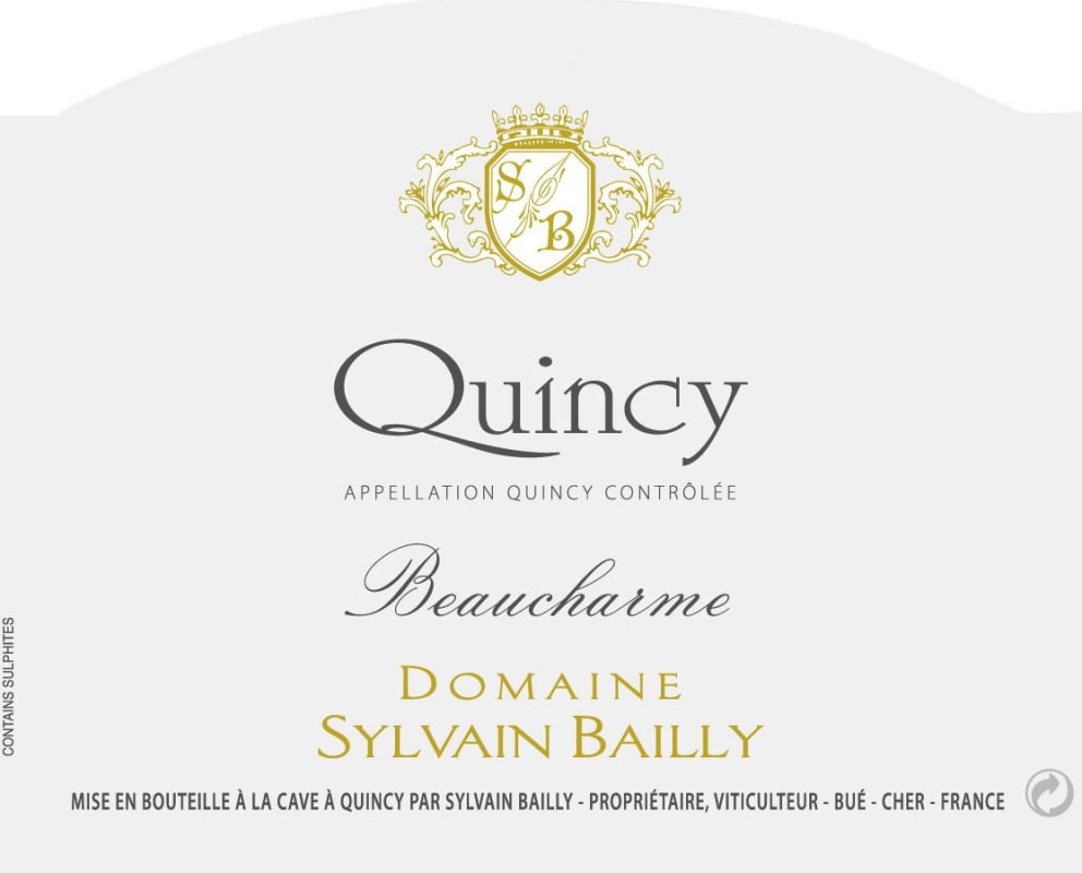 Domaine Sylvain Bailly Quincy Beaucharme 2012 Front Label