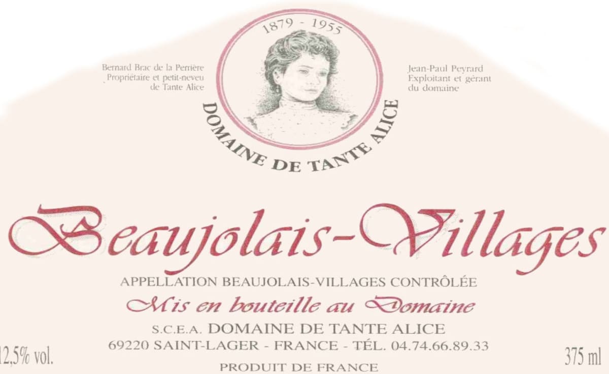 Domaine Tante Alice Beaujolais Villages 2001 Front Label