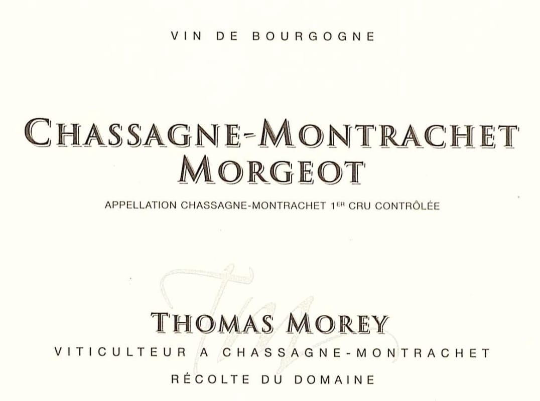 Domaine Thomas Morey Chassagne-Montrachet Morgeot 2010 Front Label