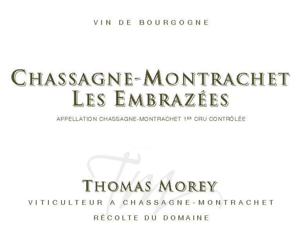 Domaine Thomas Morey Chassagne-Montrachet Les Embazees 2010 Front Label