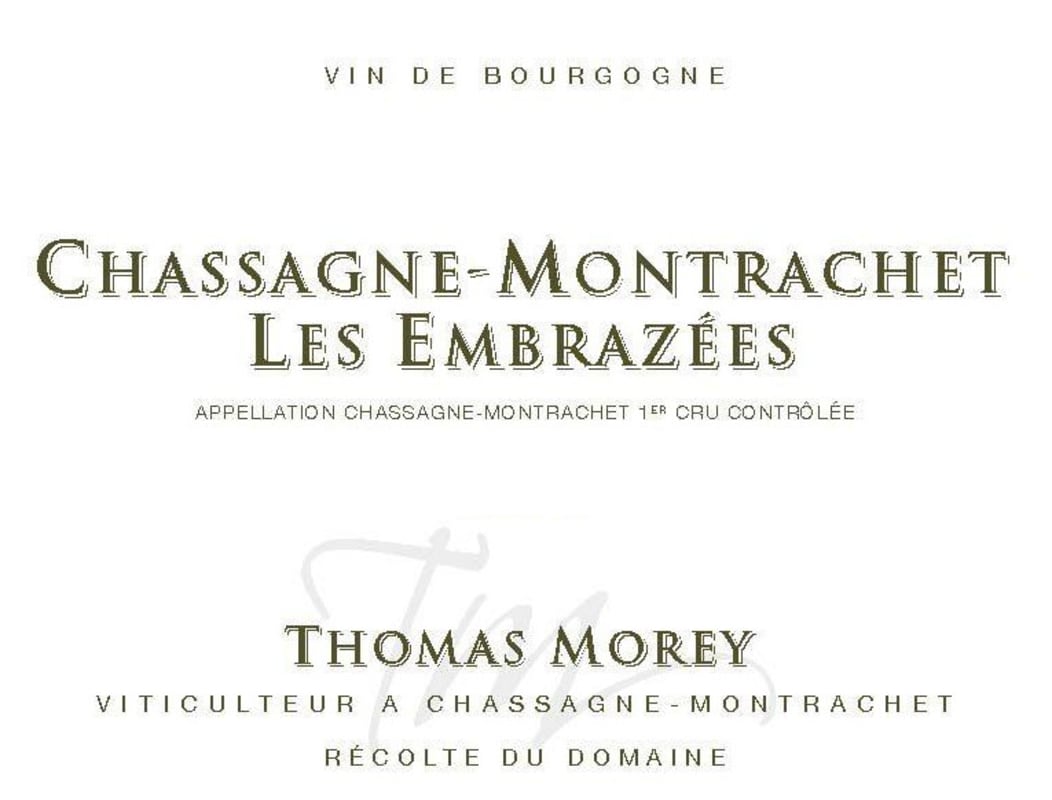 Domaine Thomas Morey Chassagne-Montrachet Les Embazees 2013 Front Label