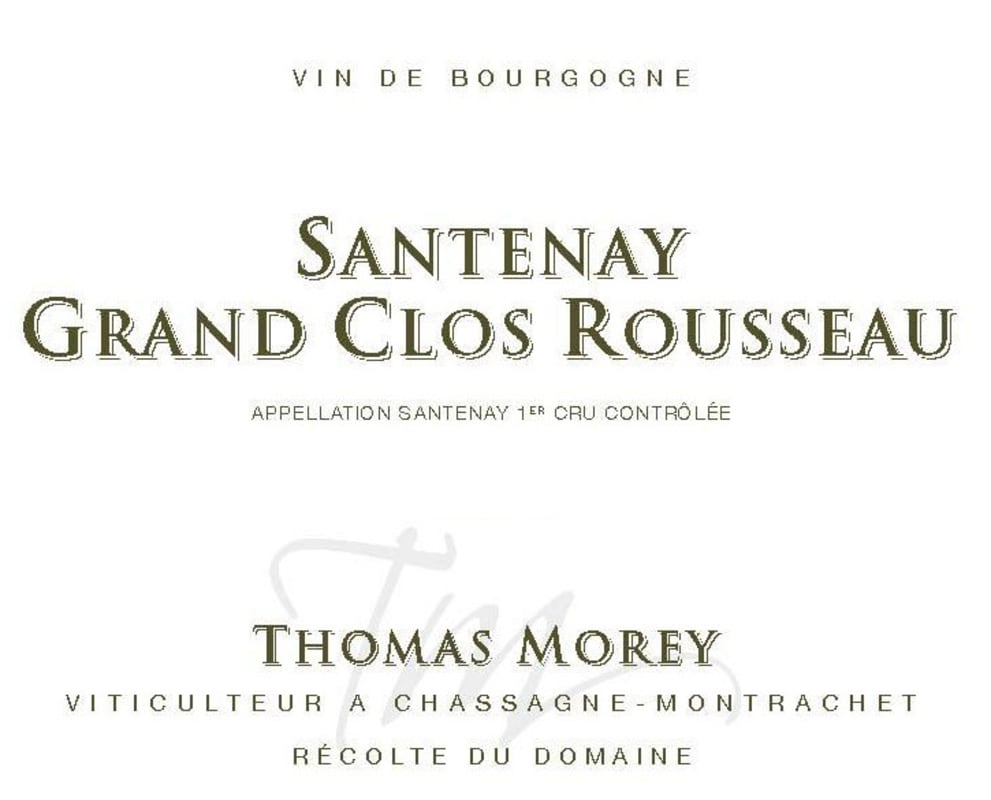 Domaine Thomas Morey Santenay Grand Clos Rousseau 2008 Front Label
