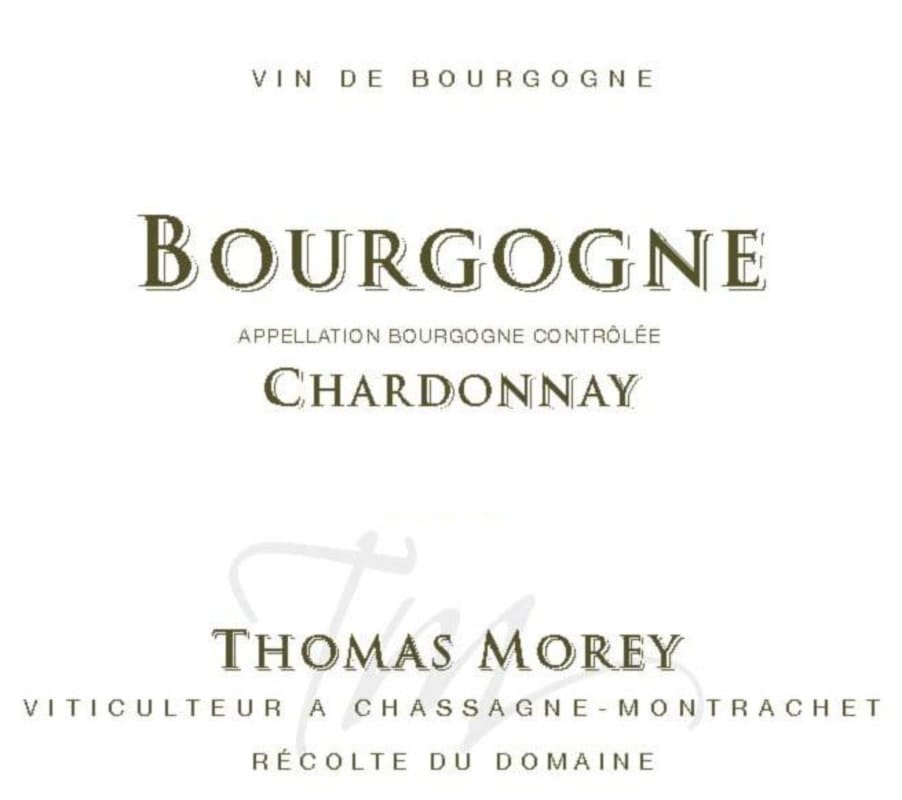 Domaine Thomas Morey Bourgogne Chardonnay 2012 Front Label