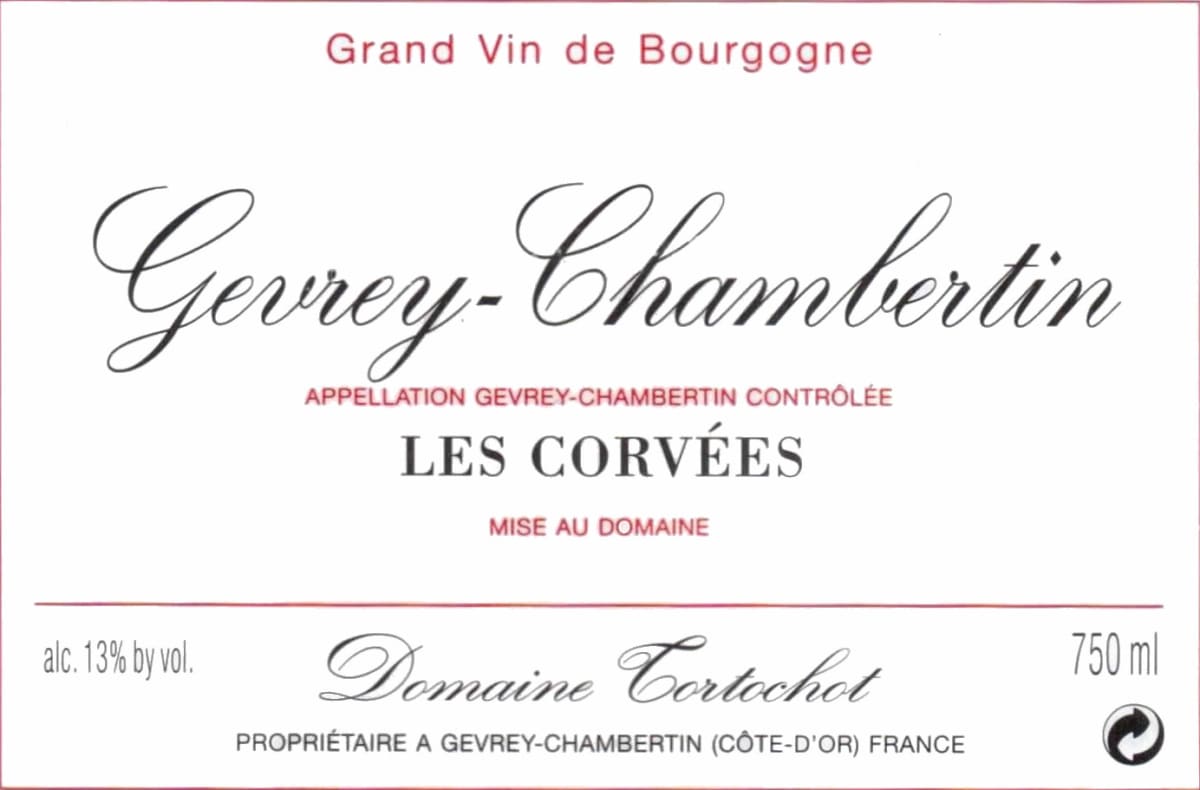 Domaine Tortochot Gevrey-Chambertin Les Corvees 2014 Front Label