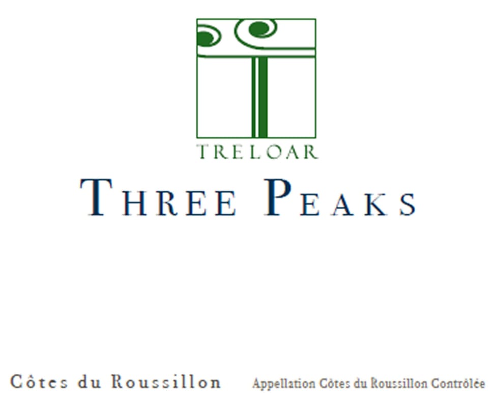 Domaine Treloar Cotes du Roussillon Three Peaks 2013 Front Label