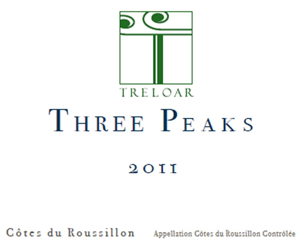 Domaine Treloar Cotes du Roussillon Three Peaks 2011 Front Label
