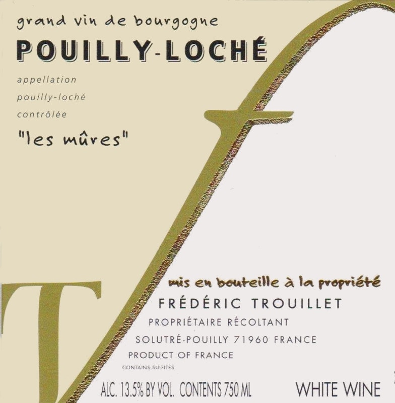 Domaine Trouillet Pouilly-Loche Les Mures 2015 Front Label