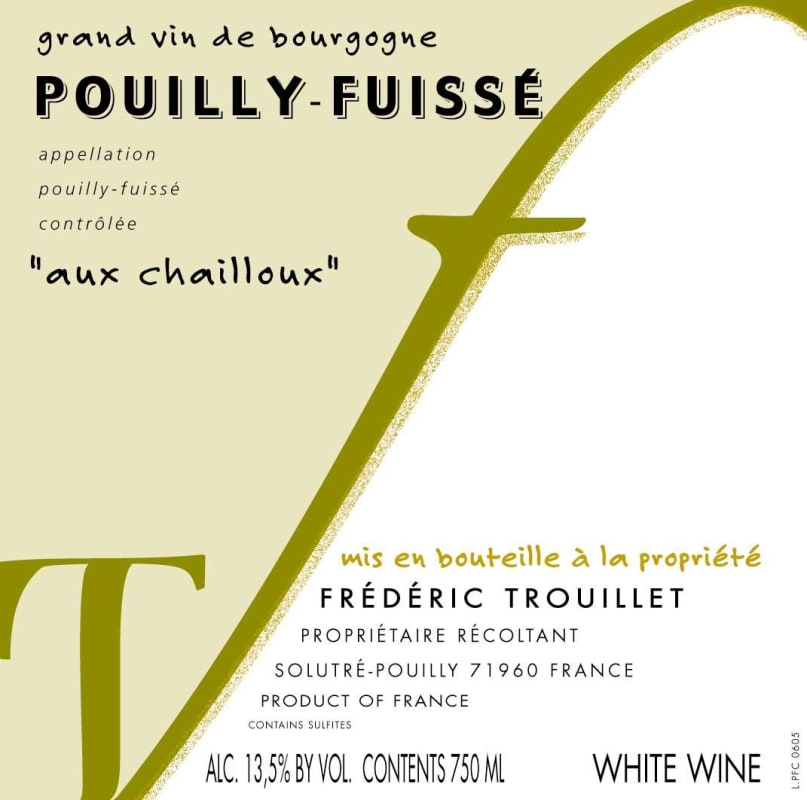 Domaine Trouillet Pouilly-Fuisse Aux Chailloux 2008 Front Label