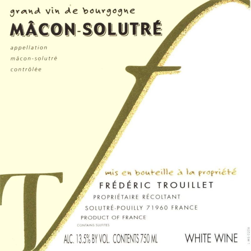 Domaine Trouillet Macon-Solutre 2008 Front Label