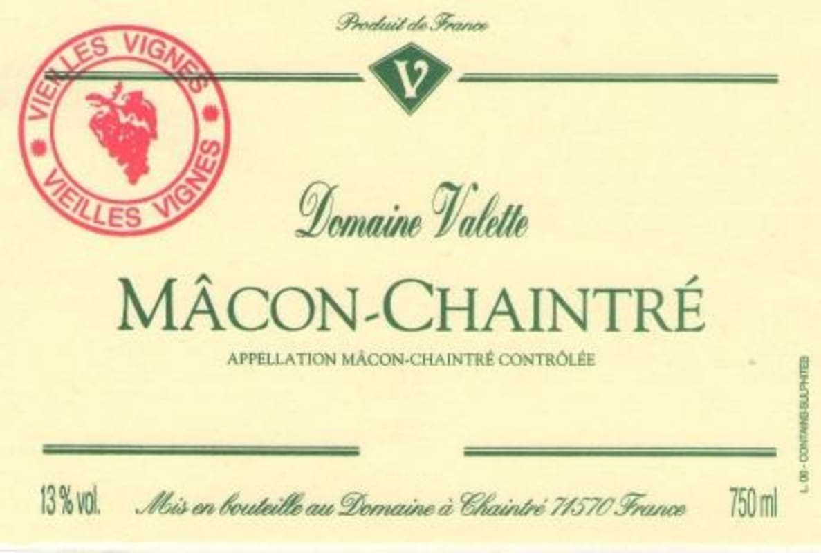 Domaine Valette Macon-Chaintre Vieilles Vignes 2011 Front Label