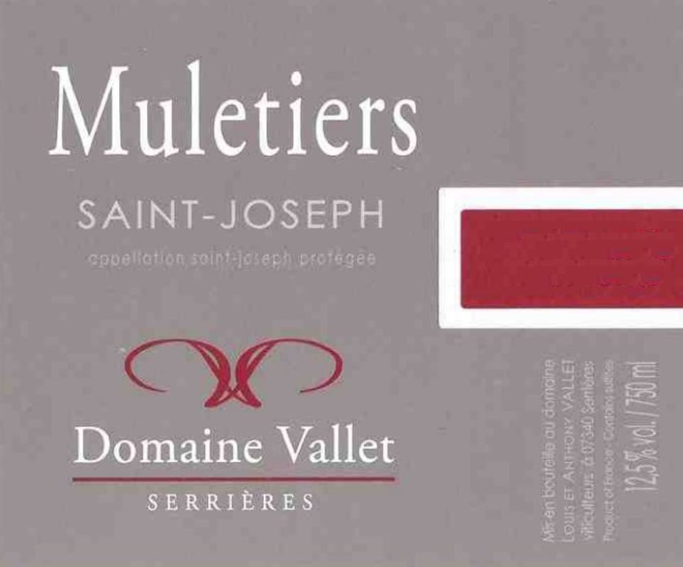 Domaine Vallet Saint-Joseph Muletiers 2010 Front Label