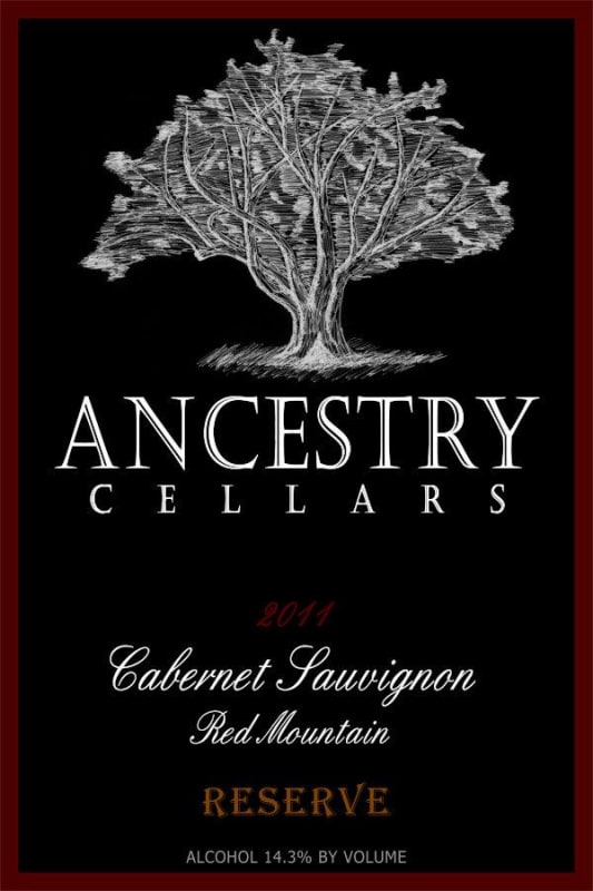 Ancestry Cellars Reserve Cabernet Sauvignon 2011 Front Label