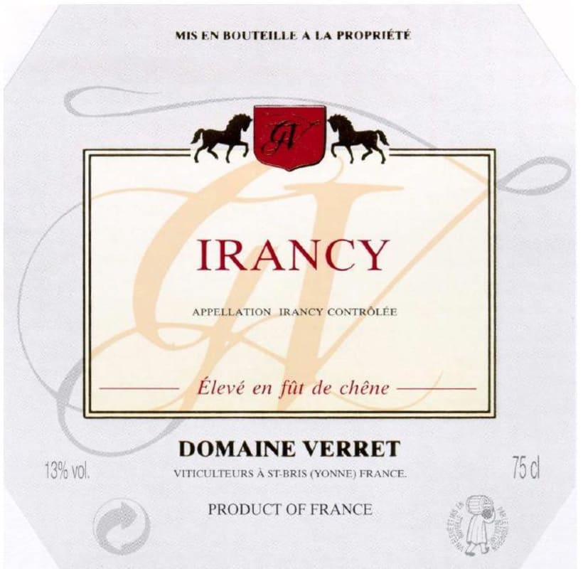 Domaine Verret Irancy Eleve en Fut de Chene 2011 Front Label