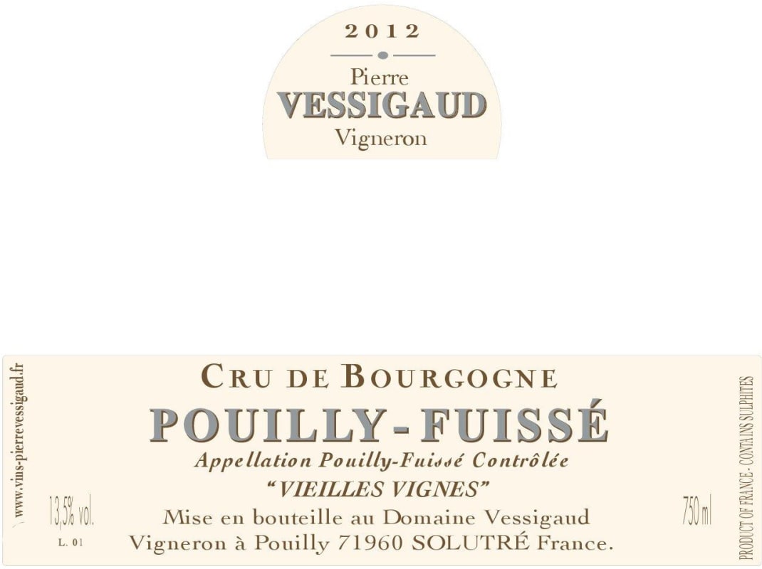 Domaine Vessigaud Pouilly-Fuisse Vieilles Vignes 2012 Front Label