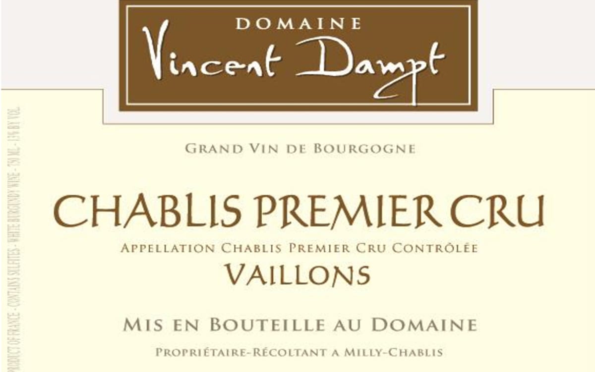 Domaine Vincent Dampt Chablis Vaillons Premier Cru 2013 Front Label