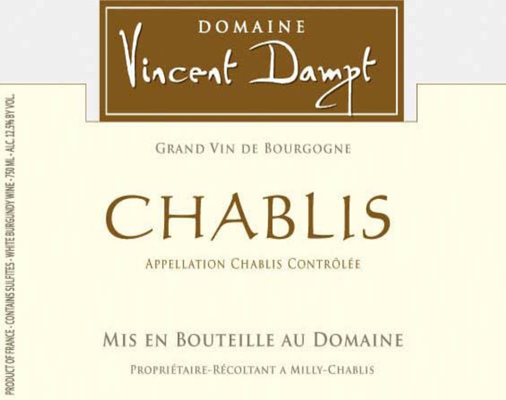 Domaine Vincent Dampt Chablis 2012 Front Label