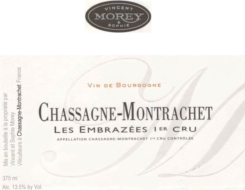 Domaine Vincent & Sophie Morey Chassagne-Montrachet Les Embazees Premier Cru 2013 Front Label