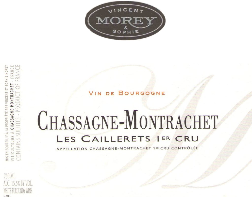 Domaine Vincent & Sophie Morey Chassagne-Montrachet Les Caillerets Premier Cru Blanc 2011 Front Label