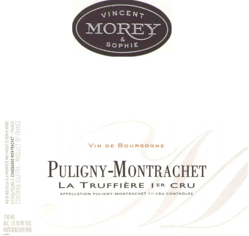 Domaine Vincent & Sophie Morey Puligny-Montrachet La Truffiere Premier Cru 2014 Front Label